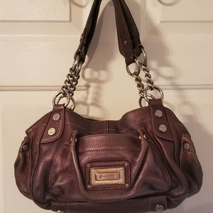 Bronze leather B Makowsky shoulder bag